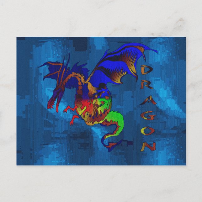 Rainbow Dragon Postcard (Front)