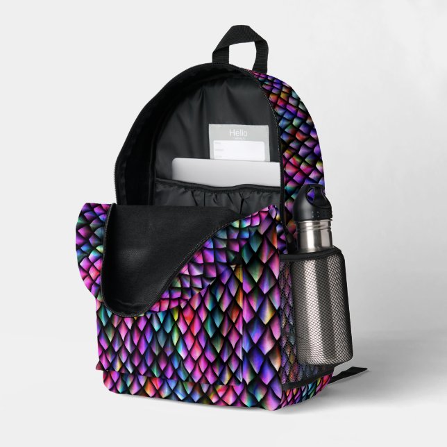 Rainbow Dragon Scales Backpack #3 (Back Corner Right (Open))
