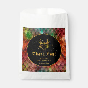 Rainbow Dragon Scales Gold Birthday Thank You Favour Bags