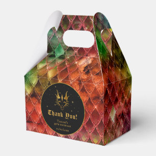 Rainbow Dragon Scales Gold Birthday Thank You Favour Box