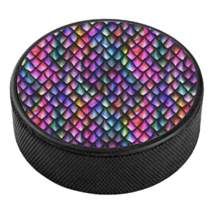 Rainbow Dragon Scales Hockey Puck