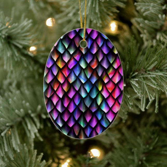 Rainbow Dragon Scales Ornament (Tree)