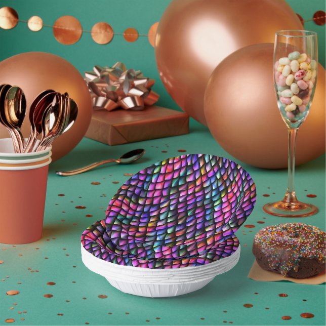 Rainbow Dragon Scales Paper Bowls Plate (Multi)