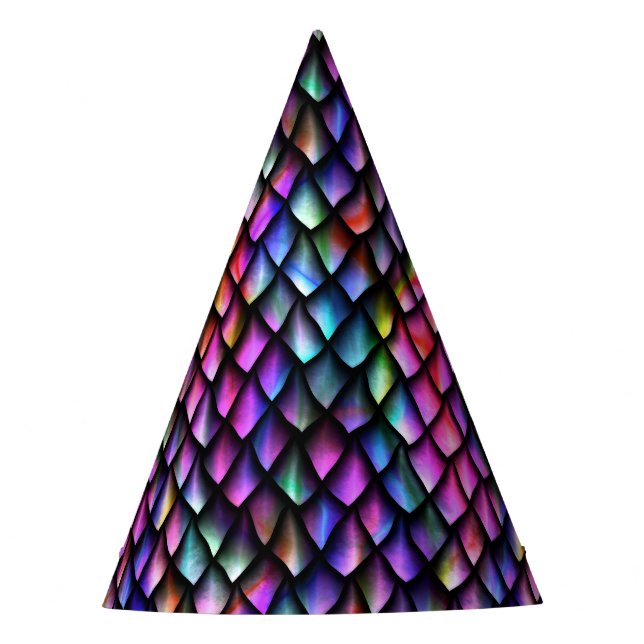 Rainbow Dragon Scales Party Hat (Front)
