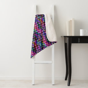 Rainbow Dragon Scales Sherpa Blanket