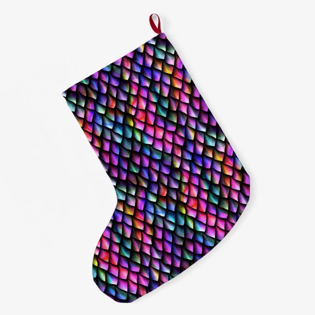 Rainbow Dragon Scales Stocking (Back (Hanging))