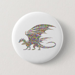 Rainbow Dragon Tribal Tattoo Gift Idea 6 Cm Round Badge