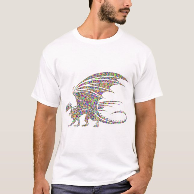 Rainbow Dragon Tribal Tattoo Gift idea T-Shirt (Front)