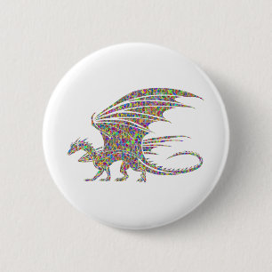Rainbow Dragon Tribal Tattoo Idée cadeau 6 Cm Round Badge