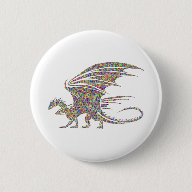 Rainbow Dragon Tribal Tattoo Idée cadeau 6 Cm Round Badge (Front)