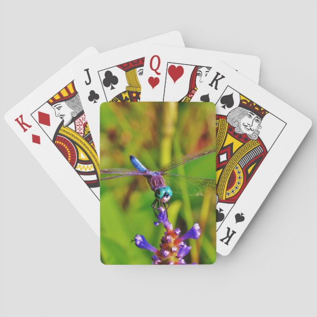 Rainbow Dragonfly and flower Playing Cards (Back)