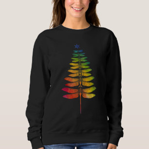 Rainbow Dragonfly Christmas Tree Fairycore Aesthet Sweatshirt