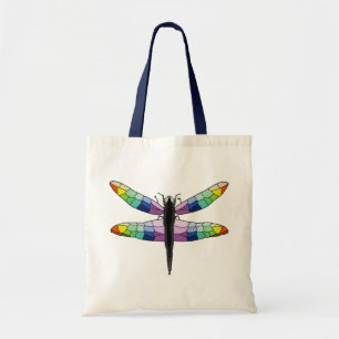 Rainbow Dragonfly Tote Bag