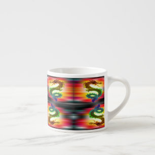 Rainbow dragons espresso cup