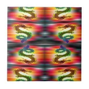 Rainbow dragons tile