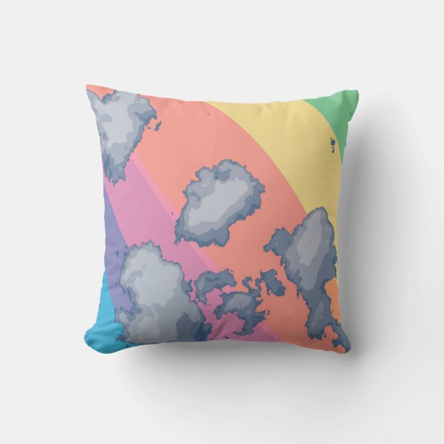 Rainbow drawn cushion (Front)