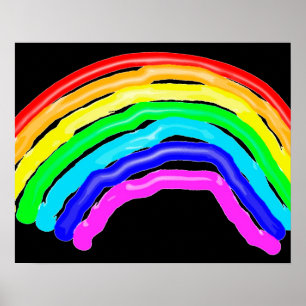 Rainbow drawn poster