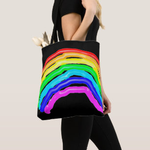 Rainbow drawn tote bag