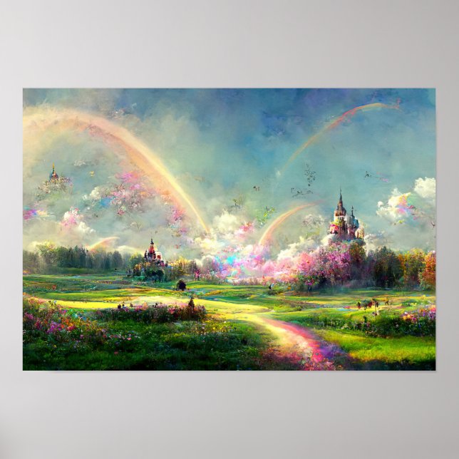 Rainbow Dream Promised Land Meadow Poster (Front)