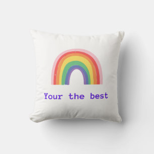 Rainbow Dreams Decorative Pillow – Pastel Stripes 