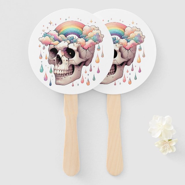 Rainbow Dreams Hand Fans (Front and Back)