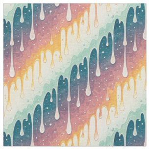 Rainbow Drip Abstract Colourful Liquid Art Pattern Fabric
