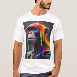 "Rainbow Dripping Monkey: Bold and Playful Design" T-Shirt