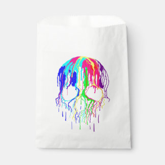 rainbow dripping paint Skull drip Favour Bags