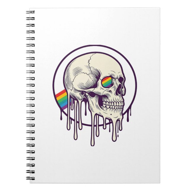 Rainbow Dripping Skull Vintage Engraving Design_1 Notebook (Front)