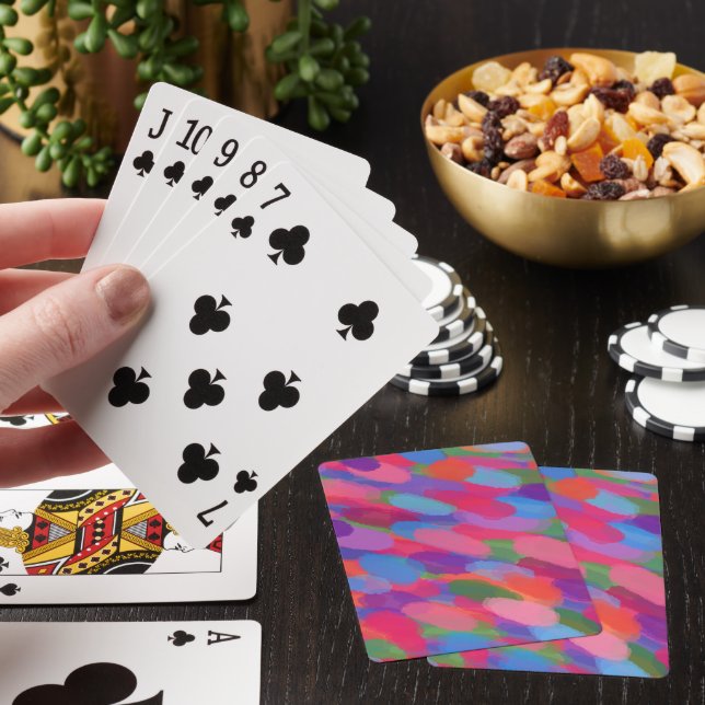 Rainbow Droplets Colourful Abstract Pattern Playing Cards (In Situ)