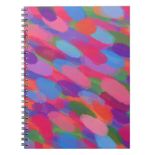 Rainbow Droplets Colourful Abstract Pattern Spiral Notebook