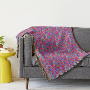 Rainbow Droplets Colourful Abstract Pattern Throw Blanket