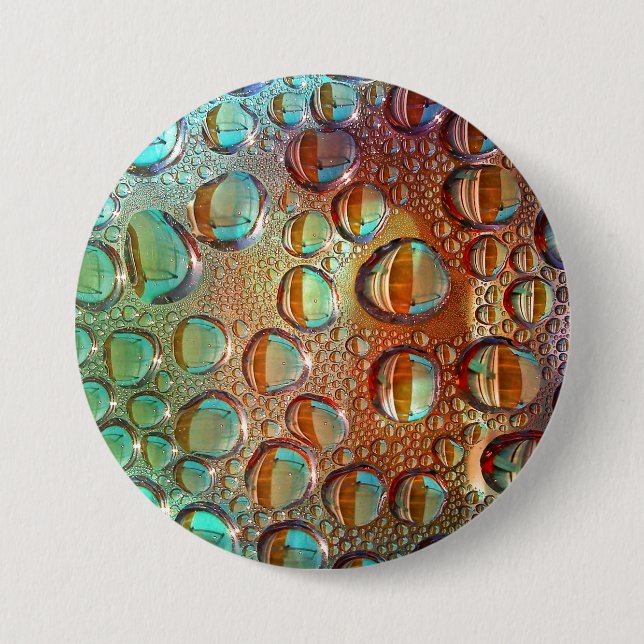 Rainbow Drops 7.5 Cm Round Badge (Front)