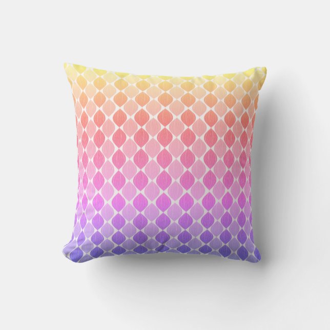 Rainbow Drops Pattern Reversible Throw Pillow (Front)