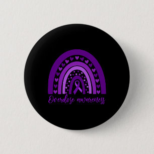 Rainbow Drug Addiction Recovery Purple Ribbon 2 6 Cm Round Badge