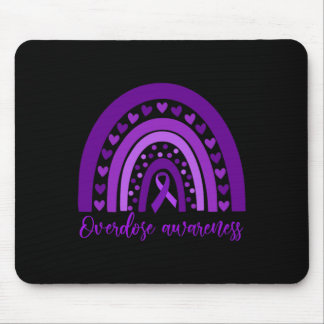 Rainbow Drug Addiction Recovery Purple Ribbon 2 Mouse Pad