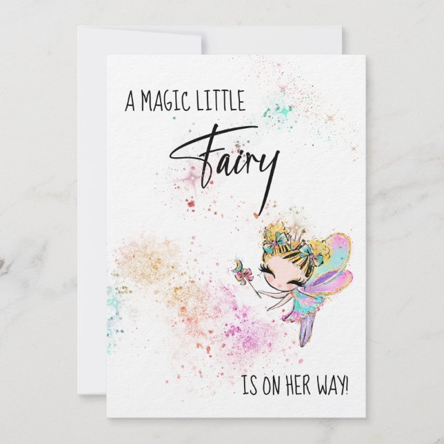 *~* Rainbow Dust Fairy Baby Shower Invitation (Front)