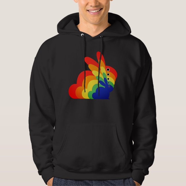 Rainbow Easter Bunny - Easter Hoodie (Front)