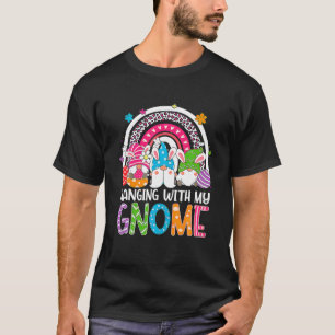 Rainbow Easter Gnome Hanging With My Gnomies Bunny T-Shirt