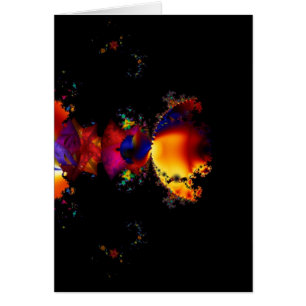 Rainbow Eclipse Fractal Art Card