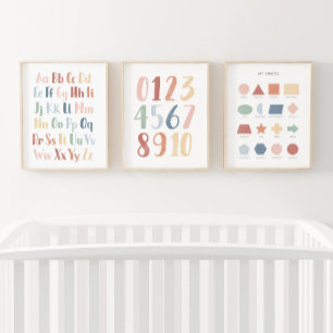 Rainbow Educational Classroom Decor Set of 3