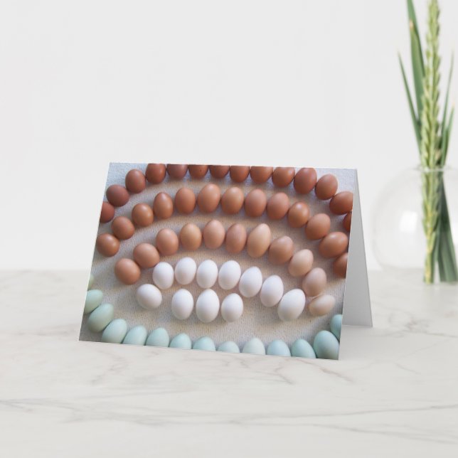 Rainbow Eggs for Rare Breed Hens Card (Front)