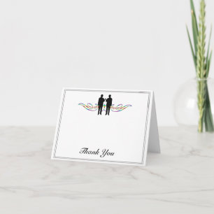Rainbow Elegance Groom Wedding Thank You Card