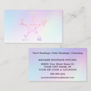 Rainbow Elements Pentagram Psychic Business Business Card