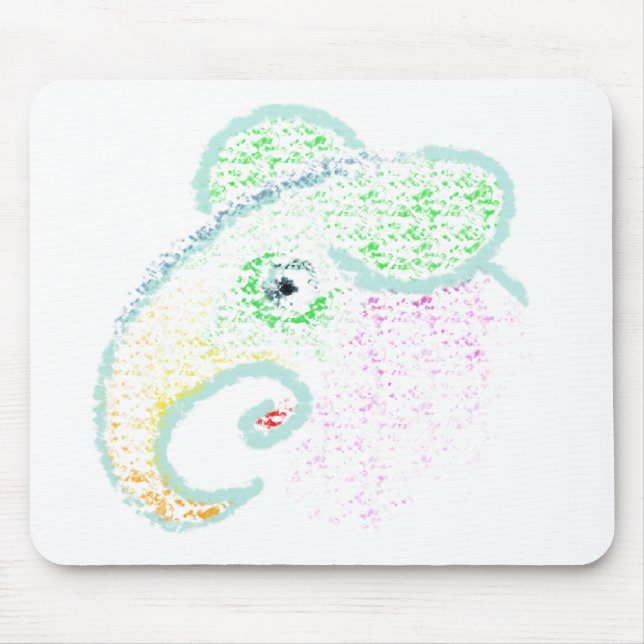Rainbow Elephant Mouse Pad (Front)