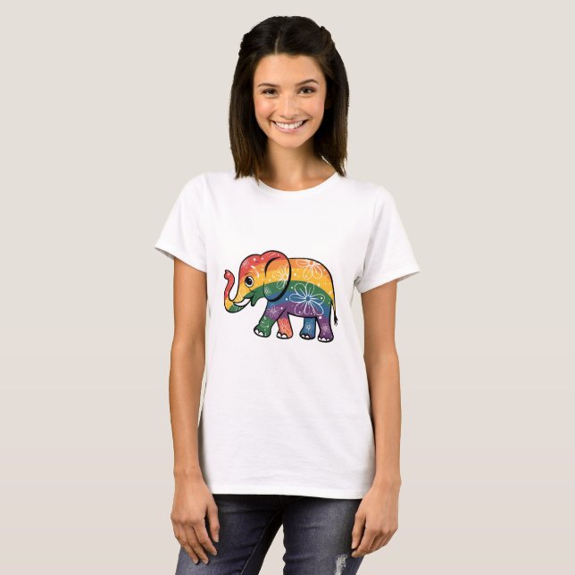 Rainbow Elephant T-Shirt (Front Full)