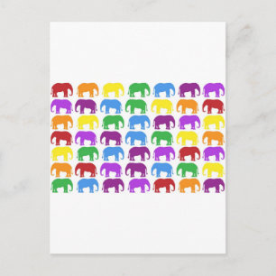 Rainbow Elephants Classy Designer Postcard