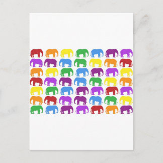 Rainbow Elephants Classy Designer Postcard