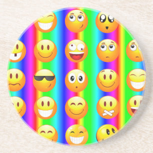 rainbow emoji coaster