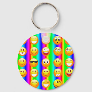 rainbow emoji key ring